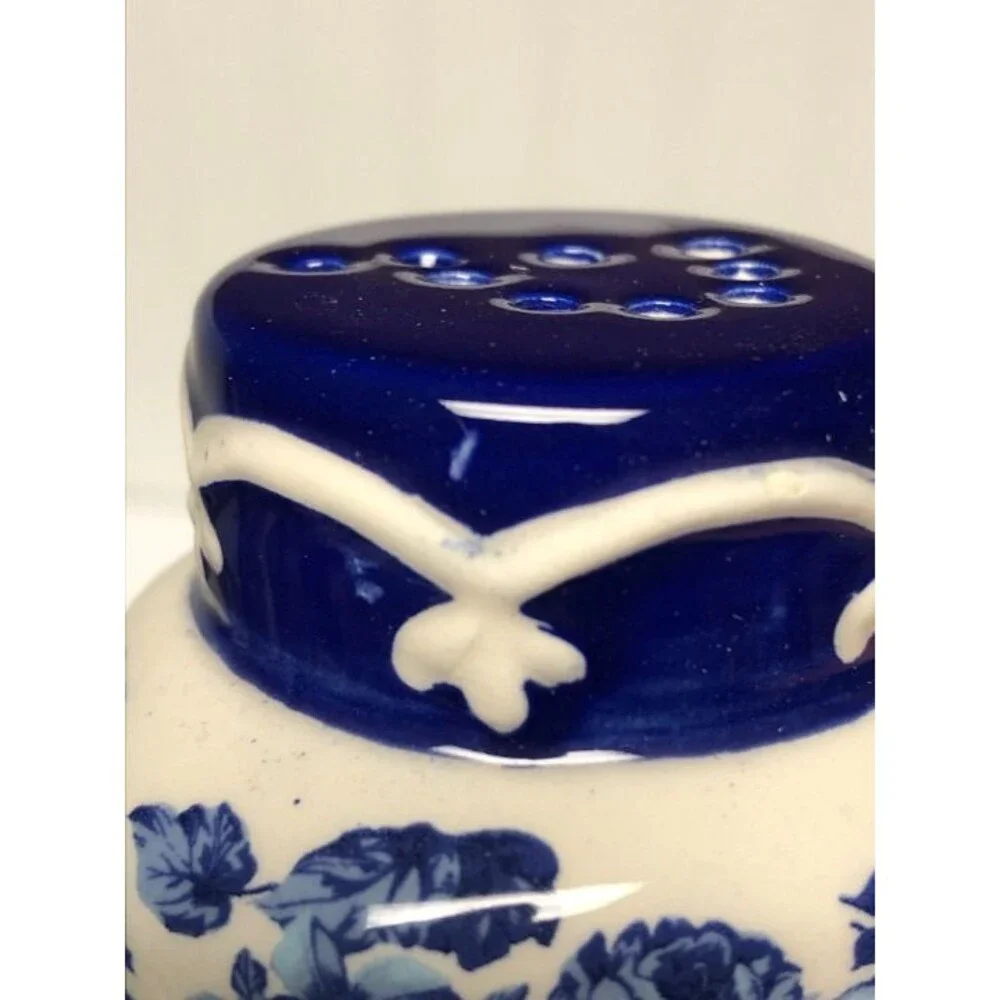 Pioneer Woman Frontier Rose Salt And Pepper Set Shakers Blue Red White New